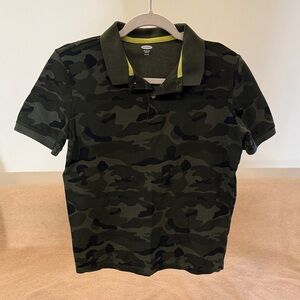 Old Navy Men's Green Camouflage Polo Shirt